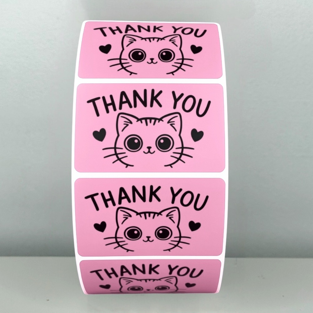 Thank You Cat Stickers – Cute Packaging Labels for Small Business Orders 2" - Picture 9 of 11